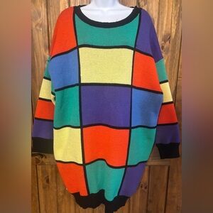 Funky Retro Color block sweater size 4x